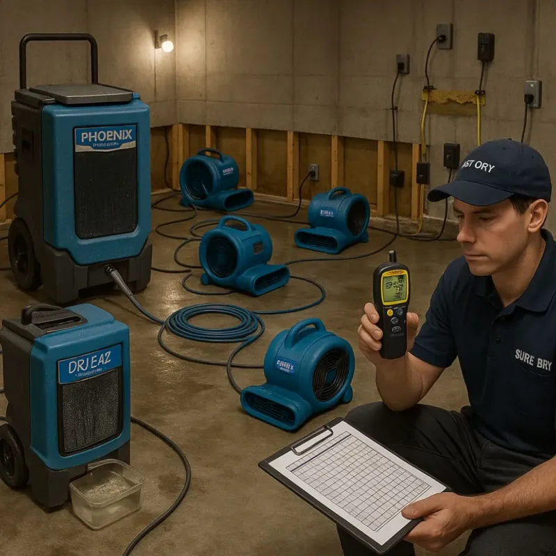 Structural Drying and Dehumidification process in Fox Lake, IL